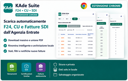 KAde Suite, estensione Chrome per F24, CU e SDI